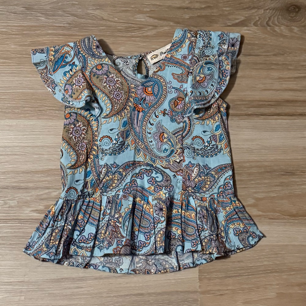 Montana Co | Paisley Ruffle Sleeve Top